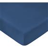 HOME ZEN HOUSEHOLD LINEN LENZUOLA SOTTO CON ANGOLI ELASTICIZZATI COPRIMATERASSO 100% PURO COTONE NATURALE (PIAZZA E MEZZO 140X200+20CM, BLU)
