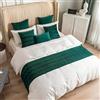 Morbuy Runner Letto Matrimoniale, Corridore Letto, Morbido Confortevole Sciarpa e Federa da Letto, Modern Alberghi Scarf Runner Decorazione (55x55 cm (Federa),Verde Scuro)