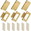 Selyse Set di 6 cerniere per porta, in acciaio inox da 100 mm, con viti, cerniera per porta in legno, armadio in legno, colore oro