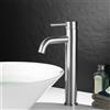 VirtuGro Moderno Rubinetto Bagno Lavabo Alto Miscelatore Freddo e Caldo Bagno di Alta Qualità Rubinetto Lava Mano Acciaio Inox 304 Spazzolato Argento