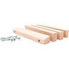 JOWE Maniglie per mobili in legno con viti - 4 listelli in faggio naturale | Forma: trapezio, distanza tra i fori 128 mm