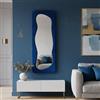 Dmora - Specchio Parnaiba, Specchiera, Articolo d'arredo a muro, Decorazione con specchio, 40 x 4 h160 cm, Blu