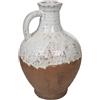 Romimex Vaso bianco Terracotta Rustico 20 x 30 x 20 cm con manico
