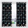 Catherine Lansfield Game Over - Tende con occhielli, 168 x 183 cm, due pannelli, colore: Nero