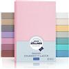 Julius Zöllner Lenzuolo con angoli elasticizzati in jersey per lettino, 100% jersey di cotone, certificato Oeko-Tex Standard 100, dimensioni: 60 x 120 cm/70 x 140 cm, confezione da 1 pezzo, rosa