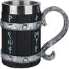 bssmmai Viking Wooden Barrel Beer Mug, Boccale da birra in legno fatto a mano, in acciaio inox, vintage, 600 ml, tazza medievale per caffè/bevande/succo per uomini