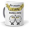 PALLE MONDO Regalo originale. Idea da regalare. Tazza Per passare l´esame bisogna avere le palle. Ceramica 350 ml.