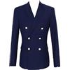 Ulnomio Uomo Blazer con Revers Classico Giacca Doppiopetto con Bottoni Giacca da Ufficio per Feste
