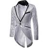 Kobilee Giacca Glitter Uomo Steampunk Carnevale Invernale Blazer Giacca Paillettes Nera Completo Brillantini Giacca Capodanno Smoking Casual Giacca Lucida Elegante Slim Fit Giacca Glitter