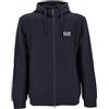 Emporio Armani EA7 Felpa con Cappuccio da Uomo Core Identity Full Zip in Cotone Felpato - 8NPM38 (IT, Testo, S, Regular, Regular, Blue)