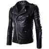 Generico Uomo Giubbotto Manica Lunga Finta Pelle Biker Casuale Cotone Moda Giacca Bomber Invernale Uomo Giubbino Eco Pelle Uomo Nero Taglia Xs - 5Xl