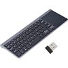 SUNGOOYUE Mini Tastiera, Tastiera Wireless Portatile Sottile da 2,4 GHz Portatile con Touchpad per PC/Notebook/TV Box - MC-41AG, 1200 DPI, Nera