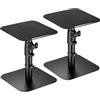 RICOO Supporto per Altoparlanti LH069-T Universale da Terra Ideale per PC Home Cinema Surround Dolby e Studio Neigbar +/-15° Supporti per casse acustiche da pavimento Set da 2, Nero