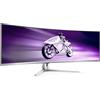 Philips Evnia 49M2C8900 - Monitor da gioco curvo OLED DQHD da 49 pollici, 240 Hertz, 0,03 ms GtG, HDR400, Ambiglow (5120x1440, HDMI 2.1, DisplayPort 1.4, USB-C, Hub USB) bianco