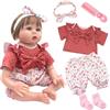 Xerteam Grazioso abbigliamento per bambola 50-55 cm per bambola neonata femmina/maschietto, 5 pezzi di accessori per abbigliamento con nodo a farfalla, fascia floreale, top, pantaloni, calzini, pettine