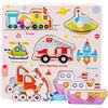 CutitiUU Puzzle in legno per bambini, Giocattolo di puzzle in legno, Gioco Montessori Giochi Educativi per 3 Anni, Gioco puzzle pezzi grandi bambini Giocattoli per bambino o bambina (Veicoli)