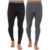 Fruit of the Loom Recycled Premium Waffle Thermal Underwear Long Johns Bottom (1, 2, 3, And 4 Packs) Pantalone del Pigiama, Nero, M Uomo