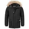 Geographical Norway Claude Men - Giacca Uomo Imbottita Calda Autunno-Invernale - Cappotto Caldo - Giacche Antivento A Maniche Lunghe e Tasche - Abito Ideale Per Uomini (Nero L)