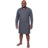 ADAMO Camicia da notte a maniche lunghe taglie forti in blu navy con strisce bianche taglia 10XL, blu navy, 4XL