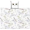 MTOnlinehandel Harry Potter, coperta 2 in 1, 120 x 150 cm, gufo Hedwig, set 2 in 1, federa e coperta in pile corallo, coperta da divano, decorazione regalo per fan - soffice, morbida e morbida
