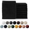 Blumtal Asciugamani Bagno, Asciugamani Super Assorbenti, 100% Cotone Certificato Oeko-Tex 100, 10 Guanti Spugna (15x21cm), Nero