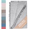 Jarapa Home Trapunta Multiuso: Divano Scozzese, Coperta Foulard, Copriletto, Foulard per Divani in Cotone e Altre Fibre Finitura di Qualità Fatto in Spagna. Telo Copridivano (Grigio Chiaro Mèlange 03, 130x180cm)