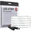 BTF-LIGHTING FCOB COB IP65 Striscia LED flessibile ad alta densità a luce uniforme 14W/m 5M DC24V Bianco diurno 6000K 2400LED CRI 90+ 8mm Nastro LED per decorazione (senza adattatore o controller)