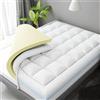 Pro Home Topper per materasso in memory foam, per letto matrimoniale, 10 cm, doppio strato, extra spesso, soffice, solido, qualità alberghiera, rivestimento in cotone traspirante, sollievo dal dolore
