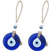 Zwenjuan Occhio Turco,2 Pezzi Portafortuna,Evil Eye Wall Hanging Decorazione da Parete,Amuleto Dell'occhio Diabolico,Talismani,Ornamento Amuleto,Good Luck Ornament