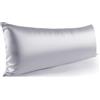 Zenssia Federa per cuscino laterale, 40 x 145 cm, in raso, morbida come la seta, per la cura dei capelli e della pelle con cerniera, grigio chiaro