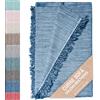 Jarapa Home Trapunta Multiuso: Divano Scozzese, Coperta Foulard, Copriletto, Foulard per Divani in Cotone e Altre Fibre Finitura di Qualità Fatto in Spagna. Telo Copridivano (Blu Mèlange 02, 130x180cm)