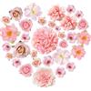 HEOUCH 24 Pezzi Teste di Fiori Finti per Decorazioni, Teste di Fiori Artificiali di Seta, Decorazione Artigianale di Fiorellini per Bomboniere, per la Decorazione Domestica di Nozze (Rosa)
