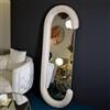 Dmora - Specchio Bonea, Specchiera, Articolo d'arredo a muro, Decorazione con specchio, 60 x 7 h160 cm, Crema