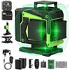 ENRIPRT Livella Laser Autolivellante 16 Linee, 4 X 360 °Livello Laser Verde, 4D Linea a Croce Orizzontale/Verticale, 2 x Batterie, Luminosità regolabile, Supporto rotante, Telecomando, Base Magnetica