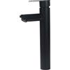 Minnhua Rubinetto Bagno Lavabo Alto Rubinetto per lavabo alto Rubinetto Lavabo Monocomando Miscelatore per Bagno Controllo Acqua Calda e Fredda Altezza Del Beccuccio 20cm Cromo Nero