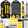 Zeawavsl Set di Cacciaviti Meccanici di Precisione 122 in 1 con Spazzolino Piccolo - Kit di Strumenti di Riparazione per Telefoni Cellulari per Smartphone, Laptop, Fotocamere, Occhiali (Yellow)