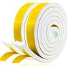 YANKUIRUI Nastro Autoadesivo in Schiuma, 25mm(Larghezza) x 10mm(Spessore), Guarnizione in Gomma per Porte e Finestre, Anti Freddo, Rumore e Collisione, Lunghezza Totale 4M, Bianco