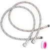 Fokroin 2 Pezzi Tubo di Collegamento, Tubi di Collegamento da 80 cm x G3/8 x M10, Flessibile Rubinetto Cucina 1/2 Intrecciato in Acciaio Inox per Rubinetti Miscelatori, Doccia, Lavandino