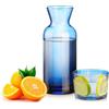 Wrenbury Blue Bedside - Caraffa per acqua e bicchiere, brocca da 652 g con tazza per comodino, decanter vintage, colore: blu nebbia