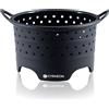 Cyraeon Cestello per cottura a vapore in silicone, 18 cm, perfetto per bollire e cuocere a vapore. Vapore a microonde, cestello per cottura a vapore per verdure, pentola a vapore istantaneo, cestello