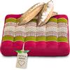 livasia cuscino per sedersi piccolo - 35x35x6cm - cuscino per pavimento indoor/outdoor, cuscino meditazione yoga, mobili in pallet, cuscino coprisedia sedia panchina fatto a mano (Rosso/Verde)