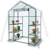 Mobiclinic®, Serra da Giardino, 143 x 73 x 195cm, Copertura in PVC e Porta Avvolgibile, 4 Ripiani, Impermeabile, Home Grow, Vivaio Domestico, Fissaggio Sicuro, Ideale per la Coltivazione, Resistente
