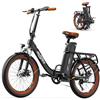 ONESPORT OT16-2 Bici Elettrica Pieghevole, 20 E-City Bike Portatile con 250W Motore & 48V 17Ah Batteria Rimovibile, Display LCD & Bluetooth APP, Bici Pieghevole Adulto, Unisex (Bianco)