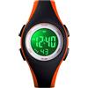 TONSHEN Ragazzo e Ragazza Sportivo Orologio Outdoor 50M Impermeabile LED Elettronico Allarme Cronometro Plastica Cassa e Gomma Cinturino Digitale Orologi da Polso (Arancio)
