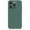 Mixroom - Custodia Cover per iPhone 12 Pro Max in Tpu Silicone morbido compatibile con MagSafe accessori con cerchio magnetico integrato Verde foglia