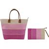 Vico Casa® VERSILIA Borsa mare donna con pochette, borsa spiaggia/Colore Fucsia/Borsa a spalla 50x35X20cm con borsetta, cerniera e tasca interne e manici