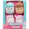 Squishville SQM - Squishmallows di peluche, confezione da 4 pezzi, 5,1 cm