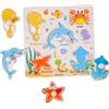 CutitiUU Puzzle in legno per bambini, Giocattolo di puzzle in legno, Gioco Montessori Giochi Educativi per 3 Anni, Gioco puzzle pezzi grandi bambini Giocattoli per bambino o bambina (Marine)