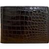 Generic Portafogli bifold in vero alligatore per uomo, portafogli da uomo in vera pelle di coccodrillo, Pelle di alligatore nero, 9 x 12cm, Minimalista