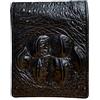 Generic Portafogli bifold in vero alligatore per uomo, portafogli da uomo in vera pelle di coccodrillo, Pelle di coccodrillo nero, 9 x 12cm, Minimalista